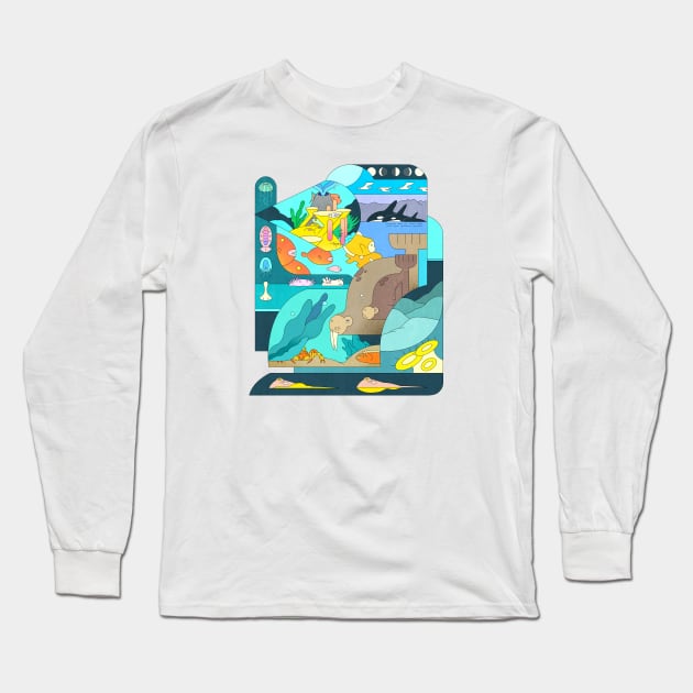 Ocean Design Long Sleeve T-Shirt by goldsuit